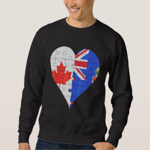 Canadian Caymanian Flagga Heart Lång Ärmad Tröja