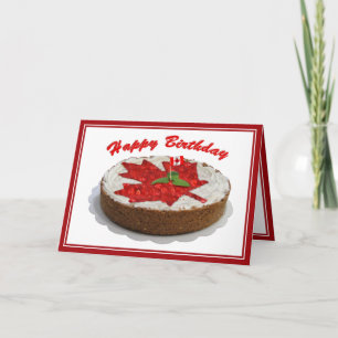 Canadian Cherry Maple Löv Birthday Cake Kort