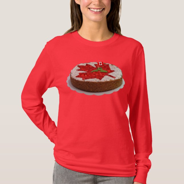 Canadian Cherry Maple Löv Cake T-shirt (Framsida)