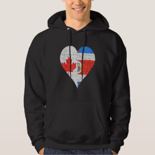 Canadian Costa Rican Flagga Heart Hoodie