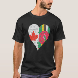 Canadian Dominican Flagga Heart 1 T Shirt