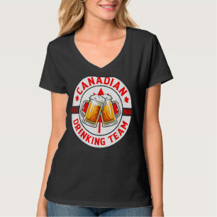 Canadian Drinking Team Beer Lycklig Canada Day Fla T Shirt