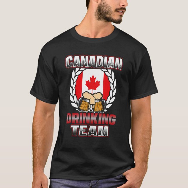 Canadian Drinking Team Beer Party Canada 1 T Shirt (Framsida)