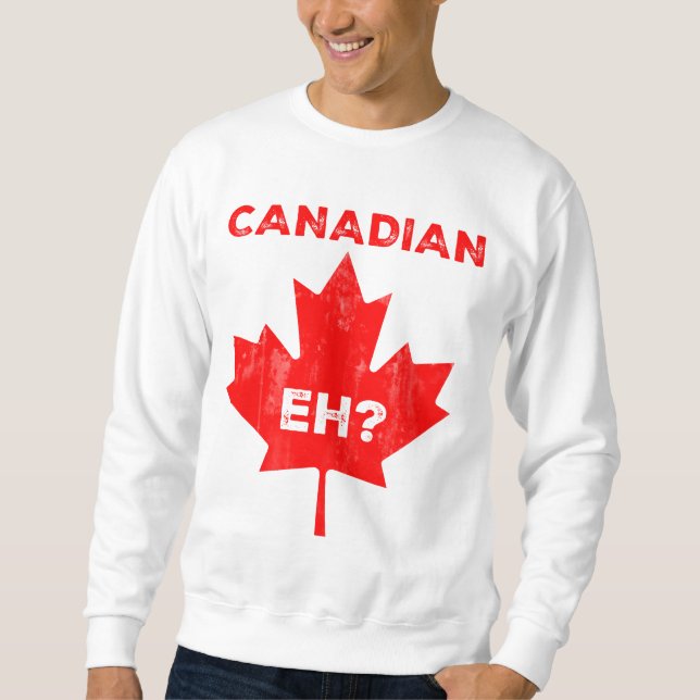 Canadian Eh? Maple Löv Lång Ärmad Tröja (Framsida)