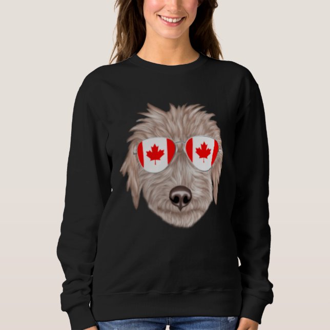 Canadian Flag Bedlington Terrier Dog Canada Pocket T Shirt (Framsida)