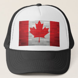 Canadian Flag Brick Wall Canada Maple Hat Keps