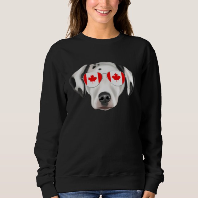 Canadian Flag Dalmatian Dog Canada Pocket T Shirt (Framsida)