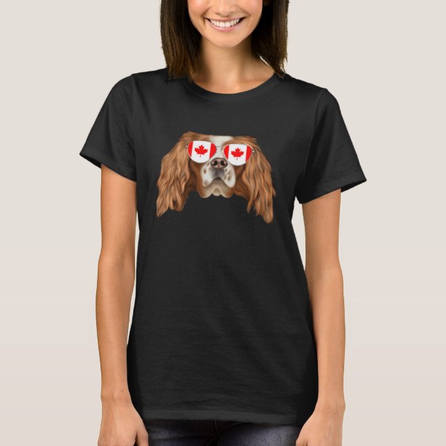 Canadian Flag English Toy Spaniel Dog Canada Pocke T Shirt (Framsida)