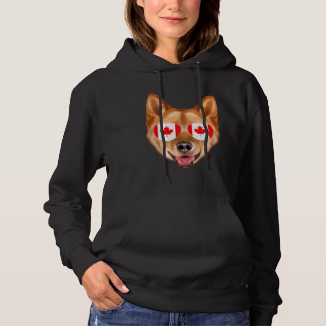 Canadian Flag Finnish Spitz Dog Canada Pocket T Shirt (Framsida)