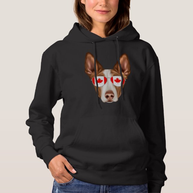 Canadian Flag Ibizan Hound Dog Canada Pocket T Shirt (Framsida)