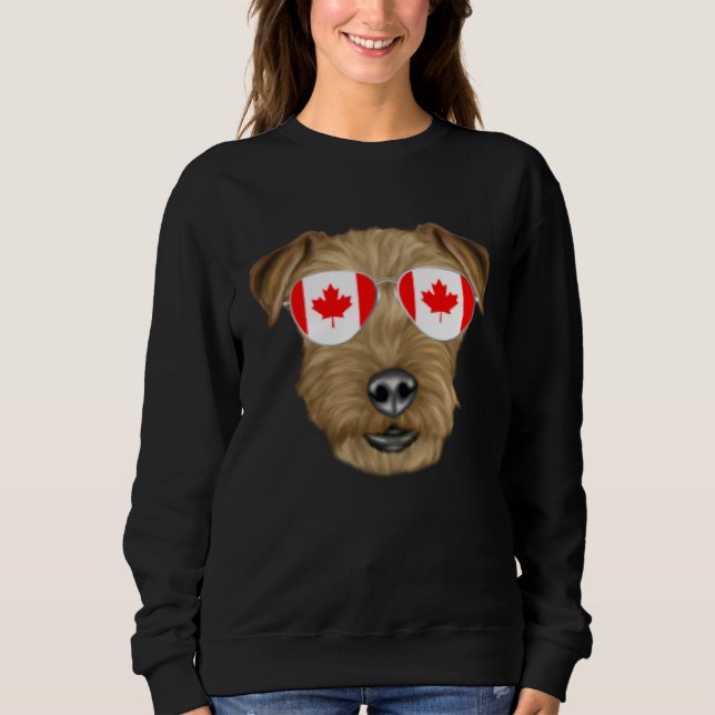 Canadian Flag Lakeland Terrier Dog Canada Pocket T Shirt (Framsida)