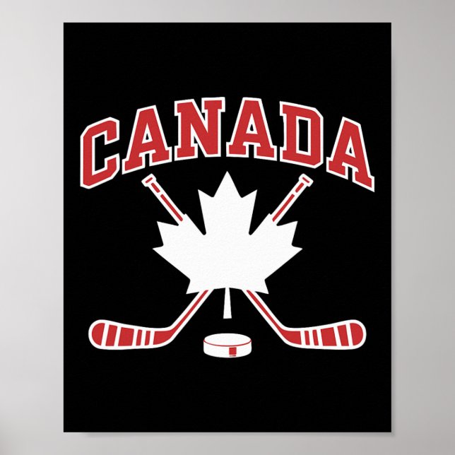 Canadian Flag Maple Leaf Hockey Canada Day Men Wom Poster (Framsidan)