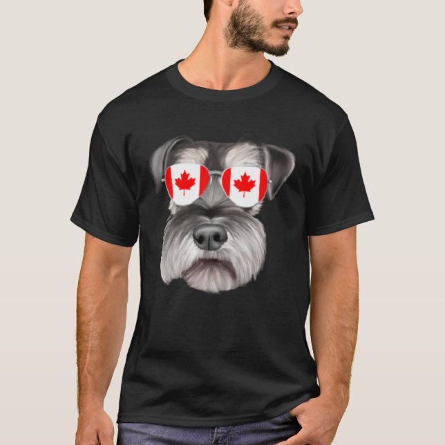 Canadian Flag Miniature Schnauzer Dog Canada Pocke T Shirt (Framsida)