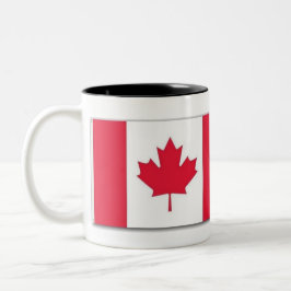 Canadian Flag Mug with the Anthem Title Två-Tonad Mugg