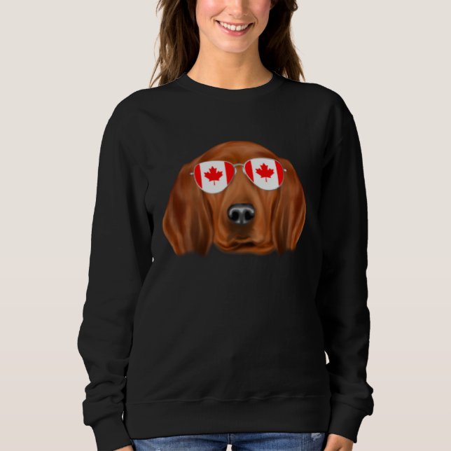 Canadian Flag Redbone Coonhound Dog Canada Pocket T Shirt (Framsida)