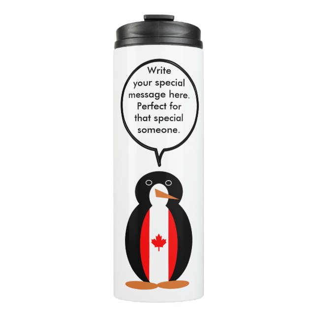 Canadian Flag Talking Ms. Penguin Personalize Text (Framsida)