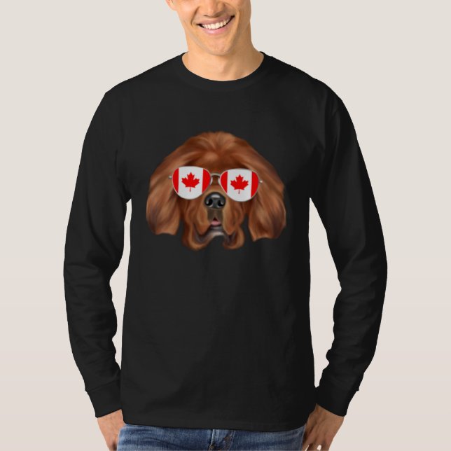 Canadian Flag Tibetan Mastiff Dog Canada Pocket T Shirt (Framsida)