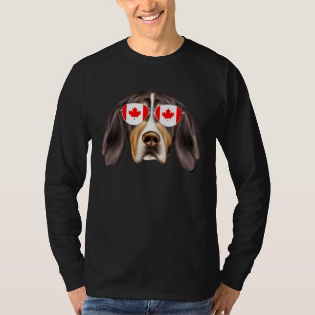 Canadian Flag Treeing Walker Coonhound Dog Canada  T Shirt (Framsida)