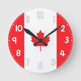Canadian Flag Wall Clock - Flag of Canada Rund Klocka