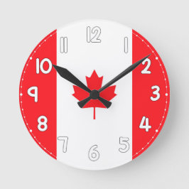 Canadian Flag Wall Clock - Flag of Canada Rund Klocka