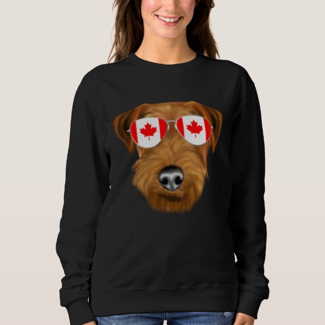 Canadian Flag Welsh Terrier Dog Canada Pocket T Shirt (Framsida)