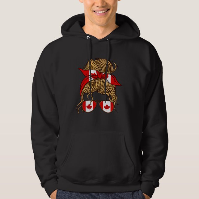 Canadian Flag Woman Maple Leaf Canadian Pride Cana Hoodie (Framsida)
