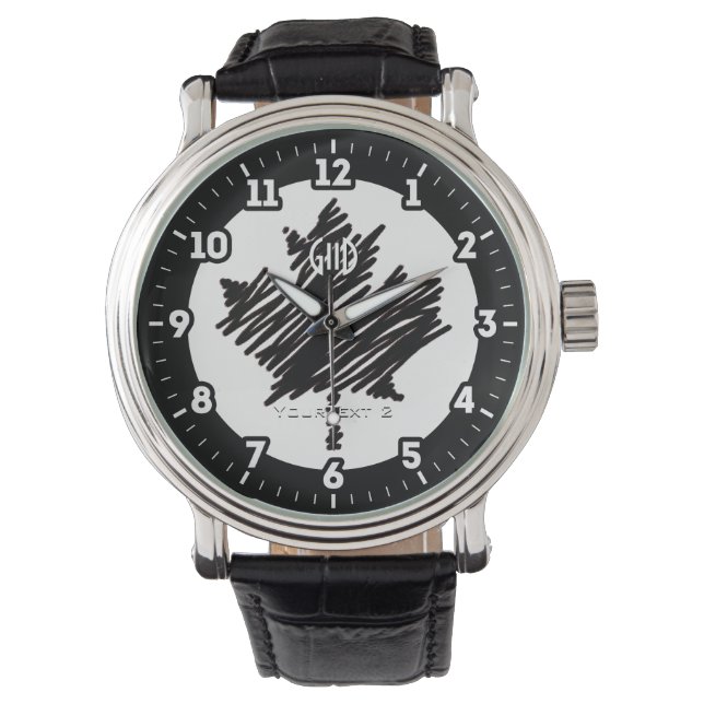 Canadian Flagga Black Maple Löv anpassar den på en Armbandsur (Framsida)