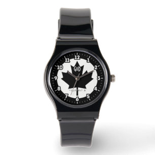Canadian Flagga Black Maple Löv på a Armbandsur