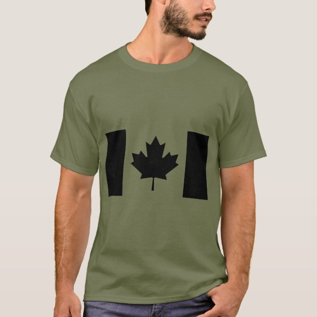 Canadian Flagga: Blackout T Shirt (Framsida)