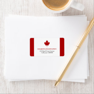 Canadian Flagga Bröllop Adressetikett