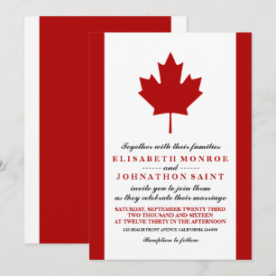 Canadian Flagga Bröllop Inbjudningar