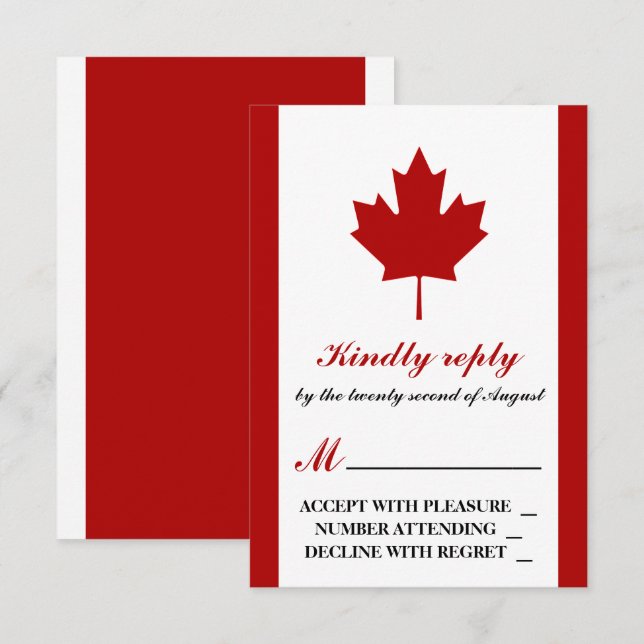 Canadian Flagga Bröllop OSA Kort (Fram/baksida)