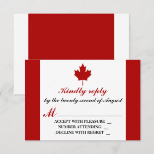 Canadian Flagga Bröllop OSA Kort