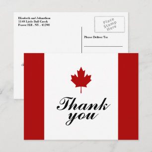 Canadian Flagga Bröllop Tack Meddelande Vykort