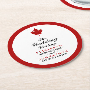 Canadian Flagga Bröllop Underlägg Papper Rund