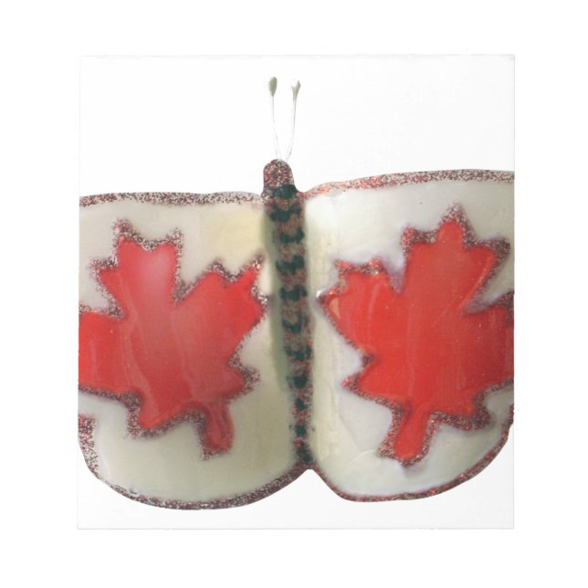 Canadian Flagga Butterfly Design Anteckningsblock (Framsida)