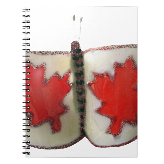 Canadian Flagga Butterfly Design Anteckningsbok (Framsidan)