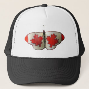 Canadian Flagga Butterfly Design Keps
