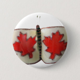 Canadian Flagga Butterfly Design Knapp