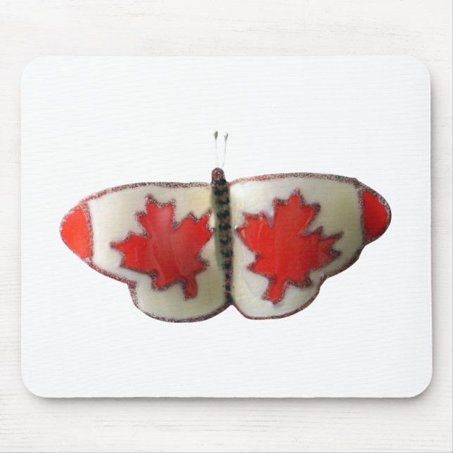 Canadian Flagga Butterfly Design Musmatta (Framsidan)