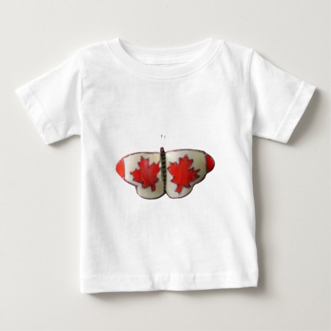 Canadian Flagga Butterfly Design Tee (Framsida)