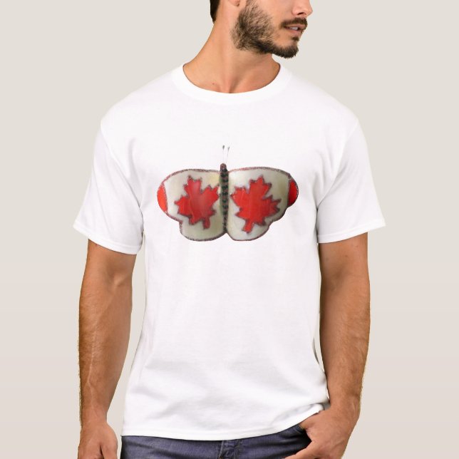 Canadian Flagga Butterfly Design Tee (Framsida)