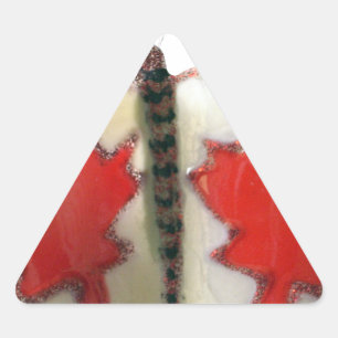 Canadian Flagga Butterfly Design Triangelformat Klistermärke