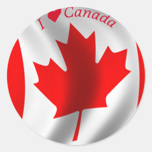 Canadian Flagga - Canada Flagga Day Runt Klistermärke
