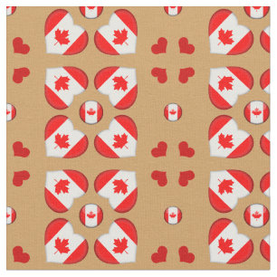 Canadian Flagga & Canada Heart mode Fabric Tyg