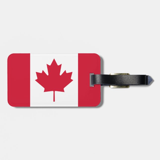 Canadian Flagga - Canada Maple Löv - Luggage ID Mä Bagagebricka (Baksida Vågrät)