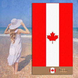 Canadian flagga & Canada monogrammed/stranddum