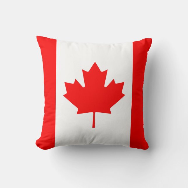 Canadian Flagga Canada Red Maple Löv Dekorativ kud Kudde (Framsida)