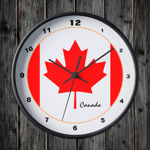 Canadian Flagga, Canada trendig mode /design klock Rund Klocka