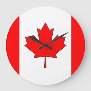 Canadian Flagga Clock Stor Klocka